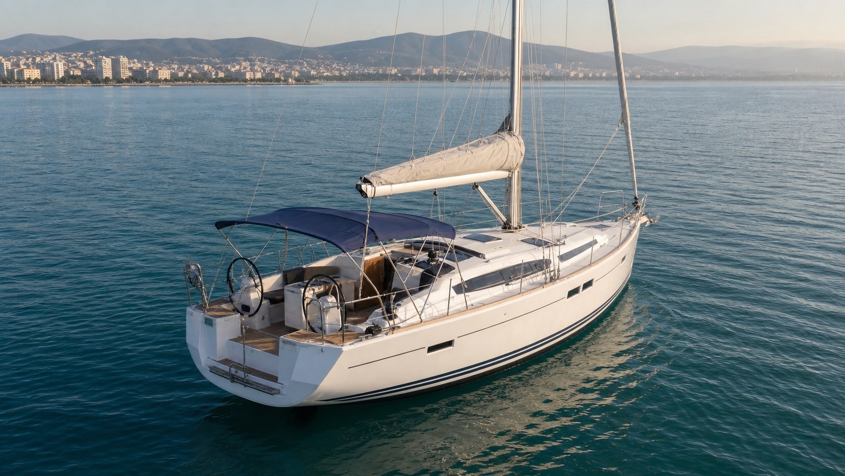 Jeanneau Sun Odyssey 45 под парусом у побережья Бургаса